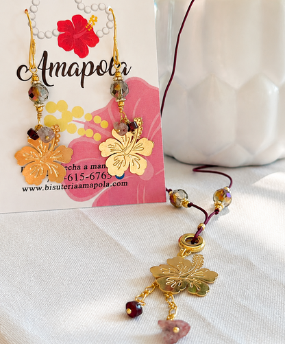 AMAPOLA GRANATE (collar hilo)
