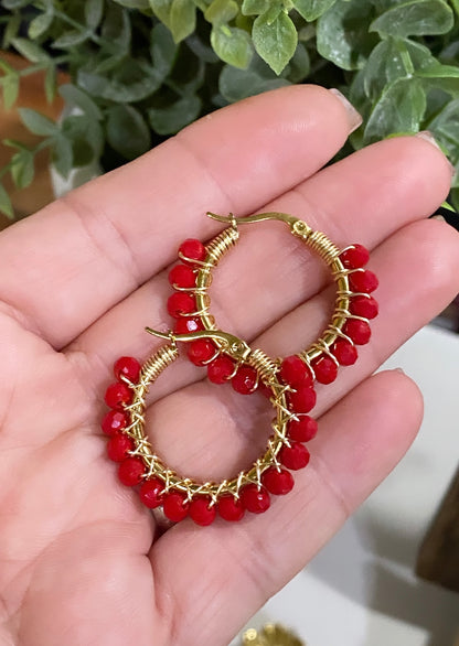 ROJO (aretes alambrados medianos)