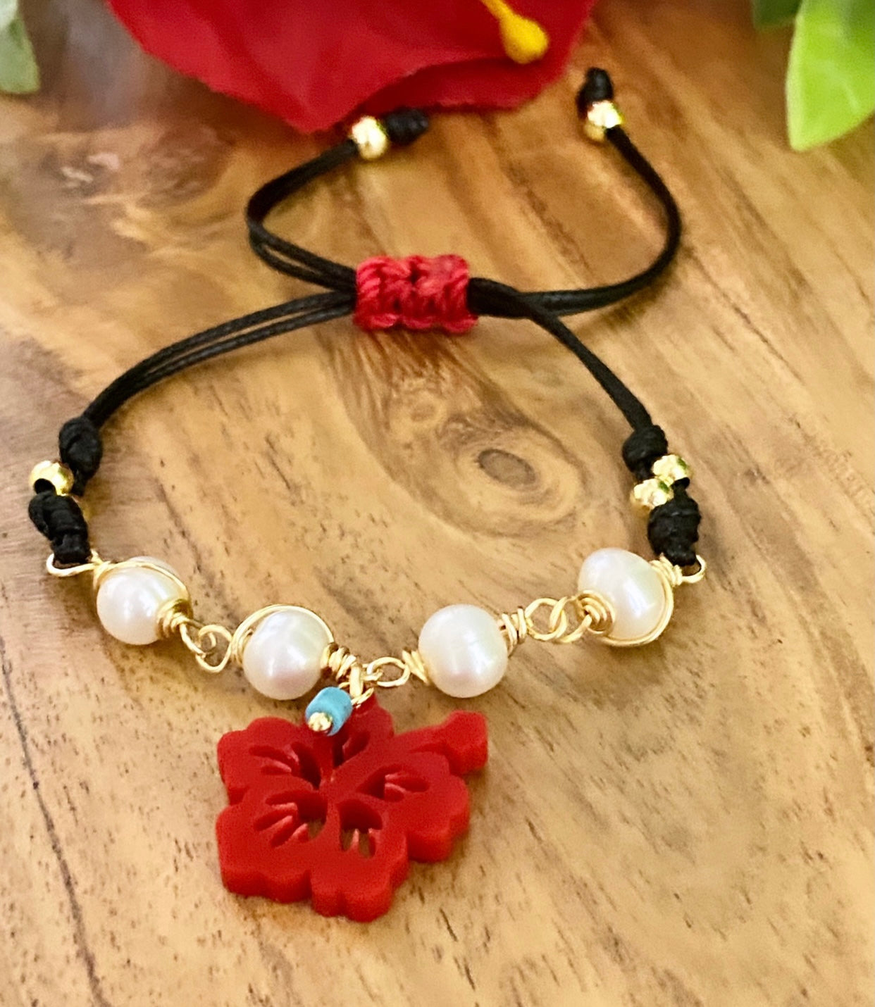 AMAPOLA (pulsera hilo )