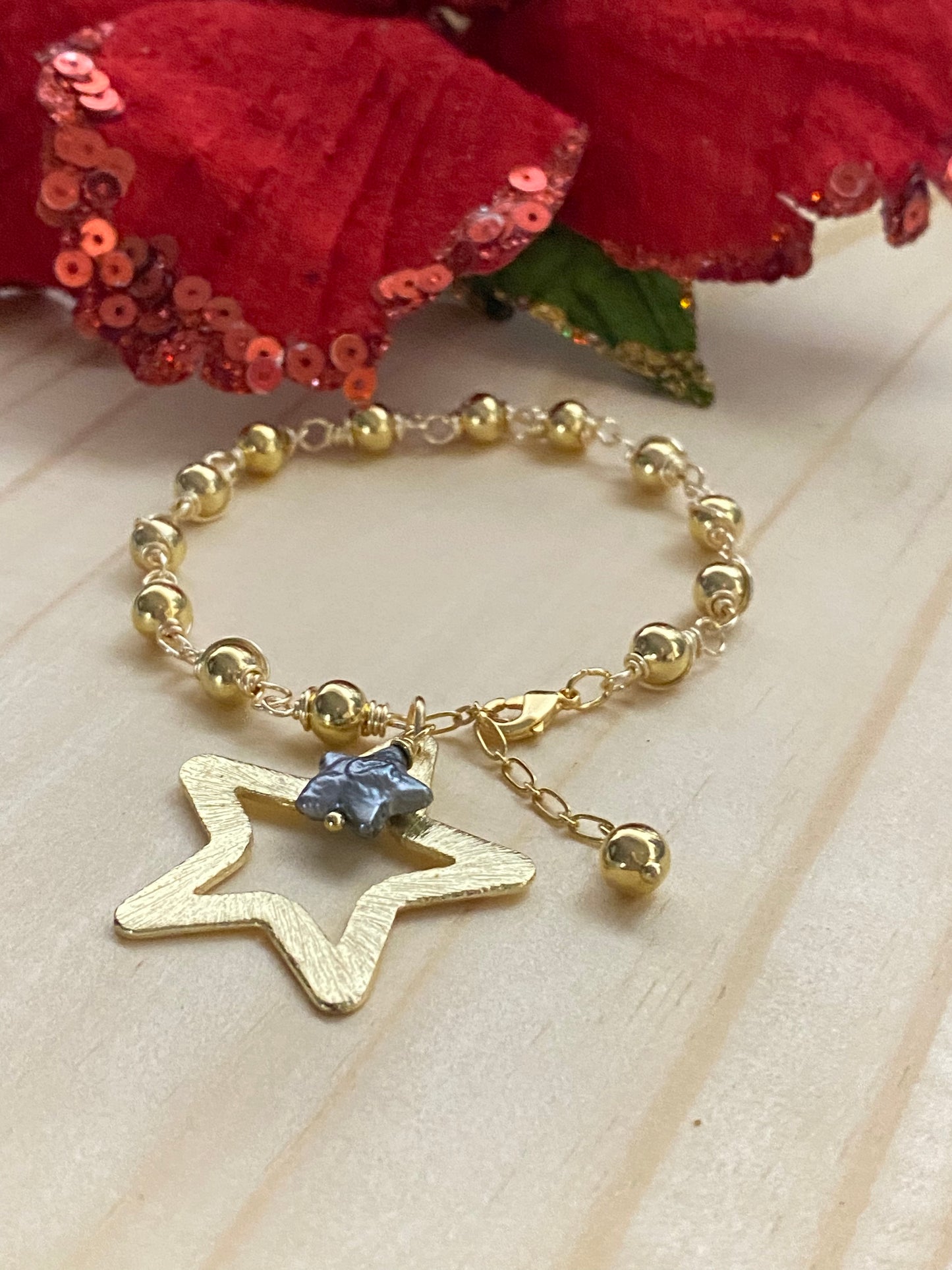 ESTRELLA GRIS PERLADA (pulsera)