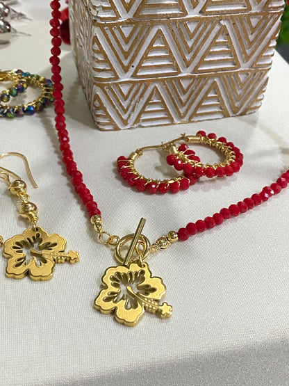 ROJO (aretes alambrados medianos)