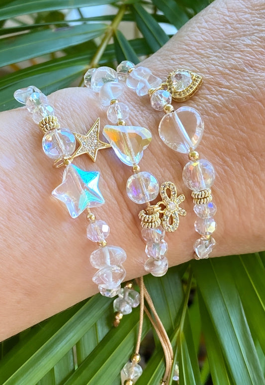 ENTRE CRISTALES (pulseras de hilo )