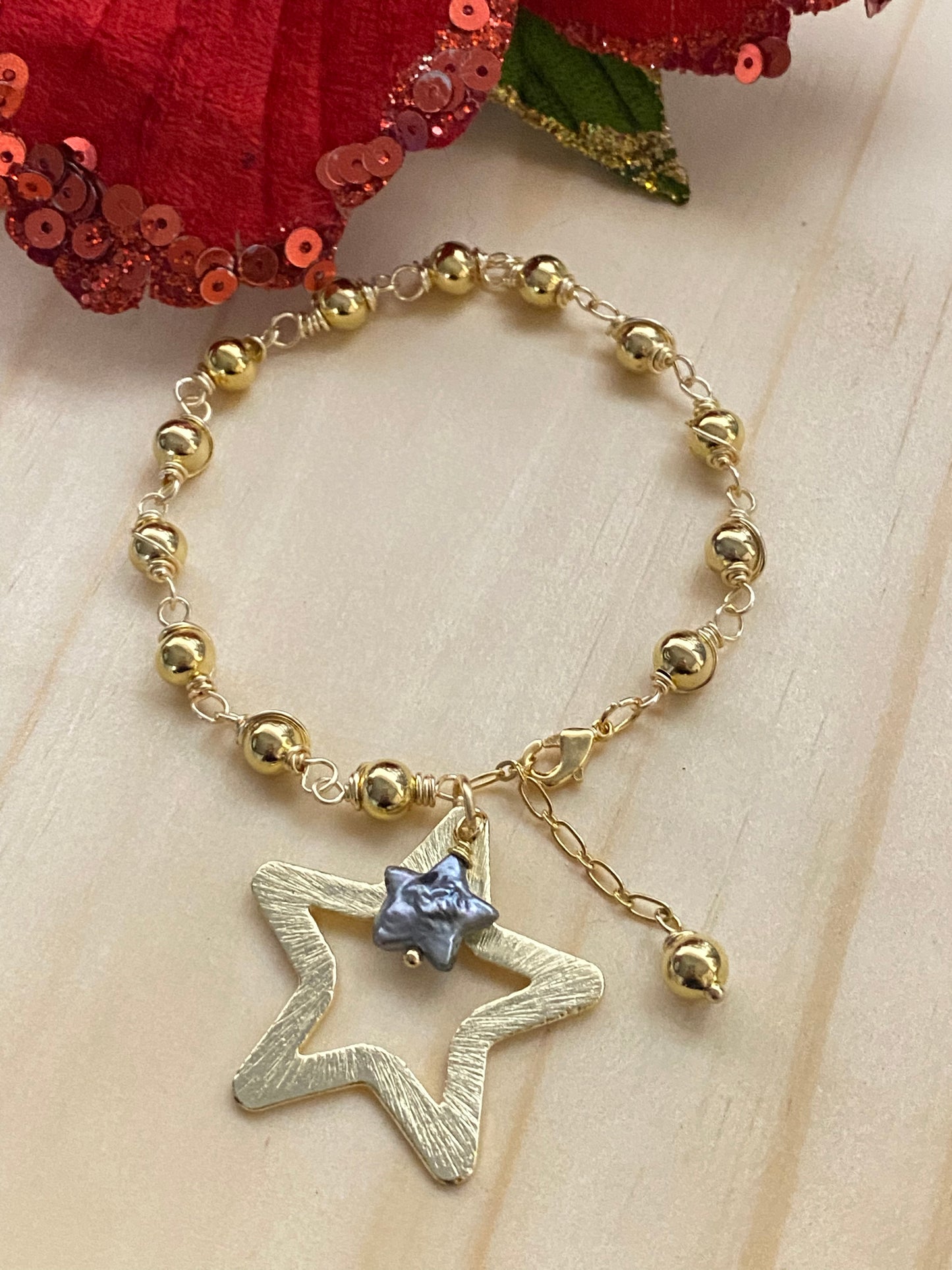 ESTRELLA GRIS PERLADA (pulsera)