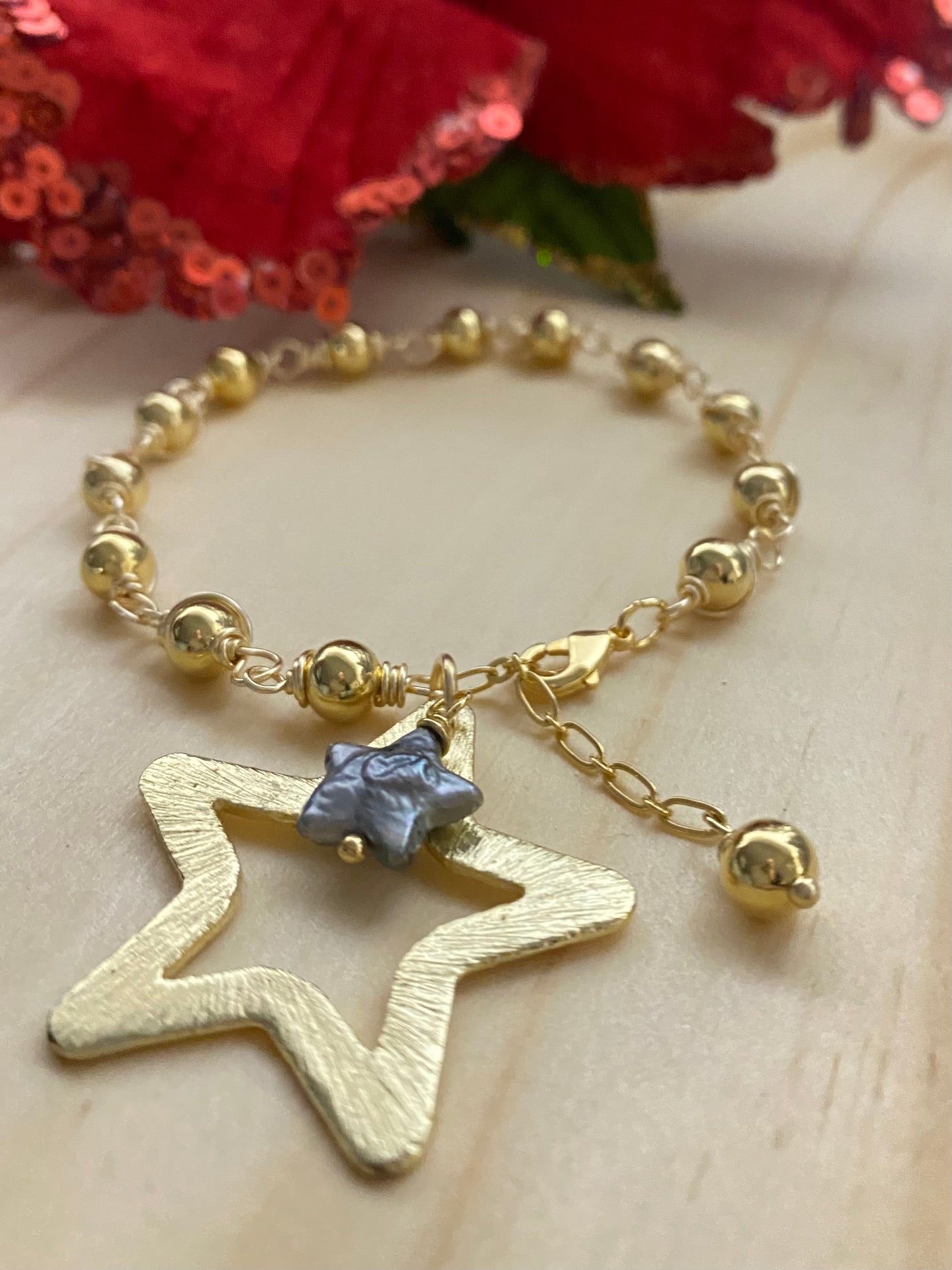 ESTRELLA GRIS PERLADA (pulsera)