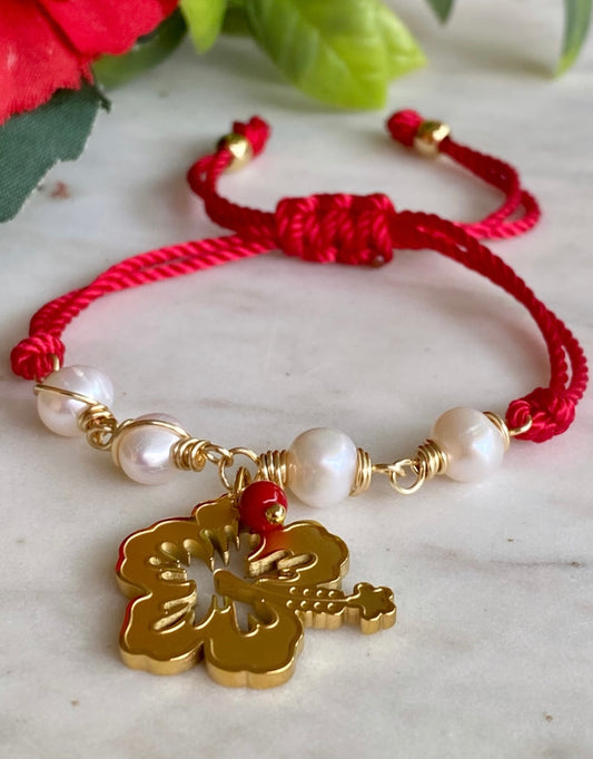 AMAPOLA (pulsera hilo rojo)