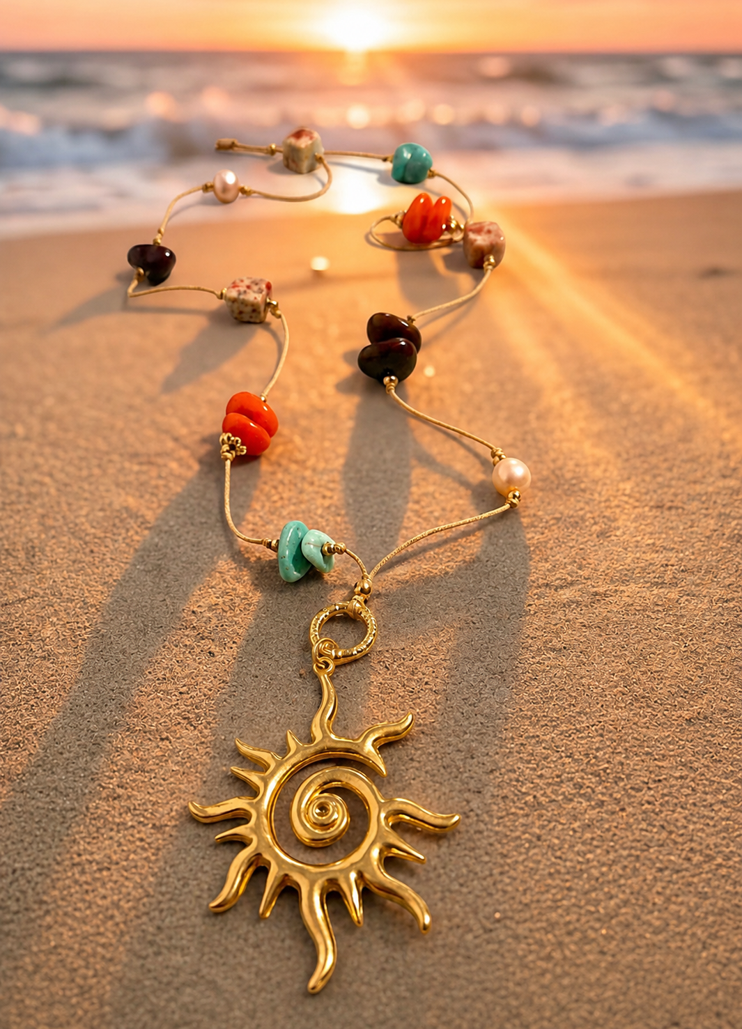 TESOROS DEL MAR ( collar Sol del Atardecer)