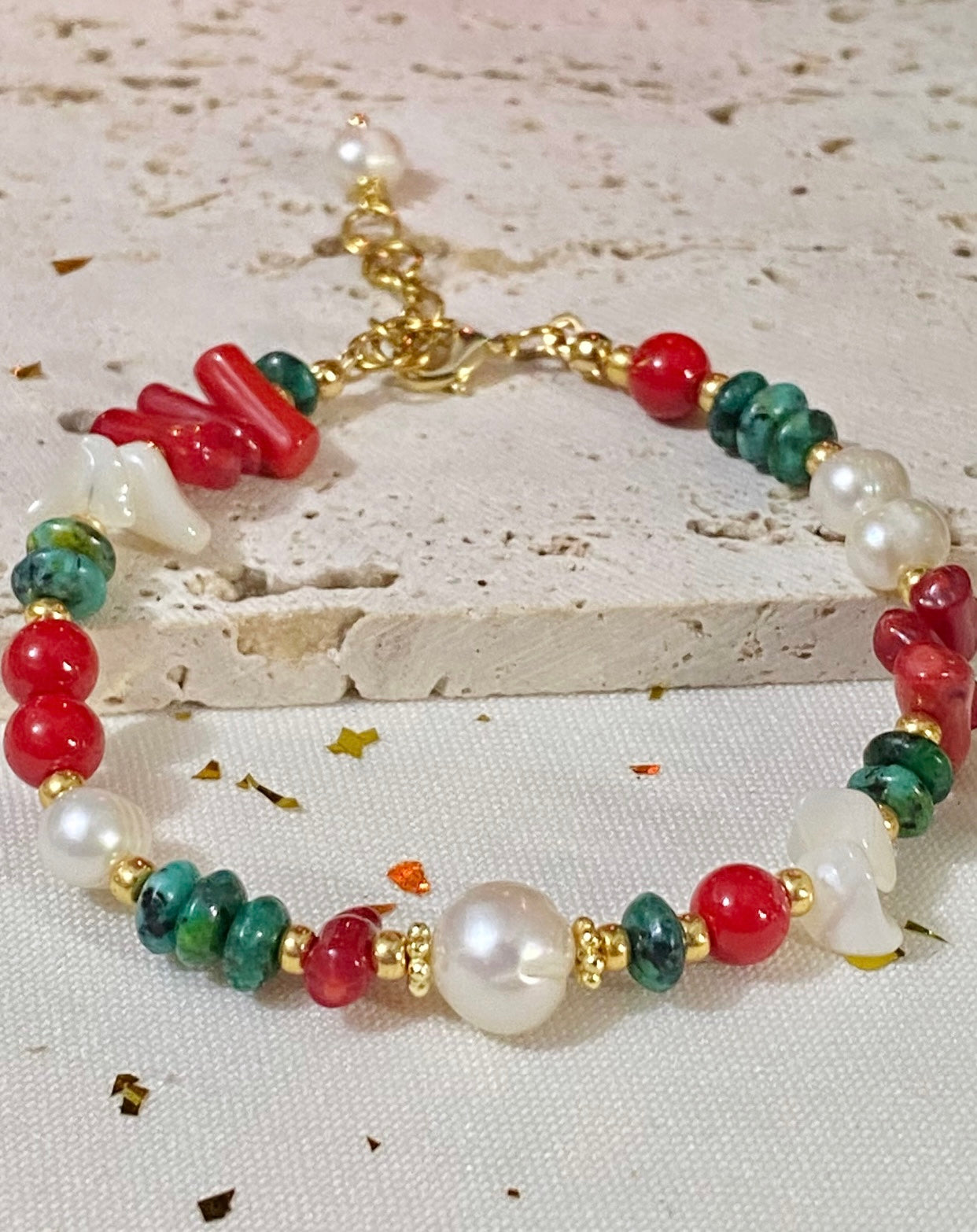 NAVIDAD ENTRE PERLAS Y COLORES (conjunto)