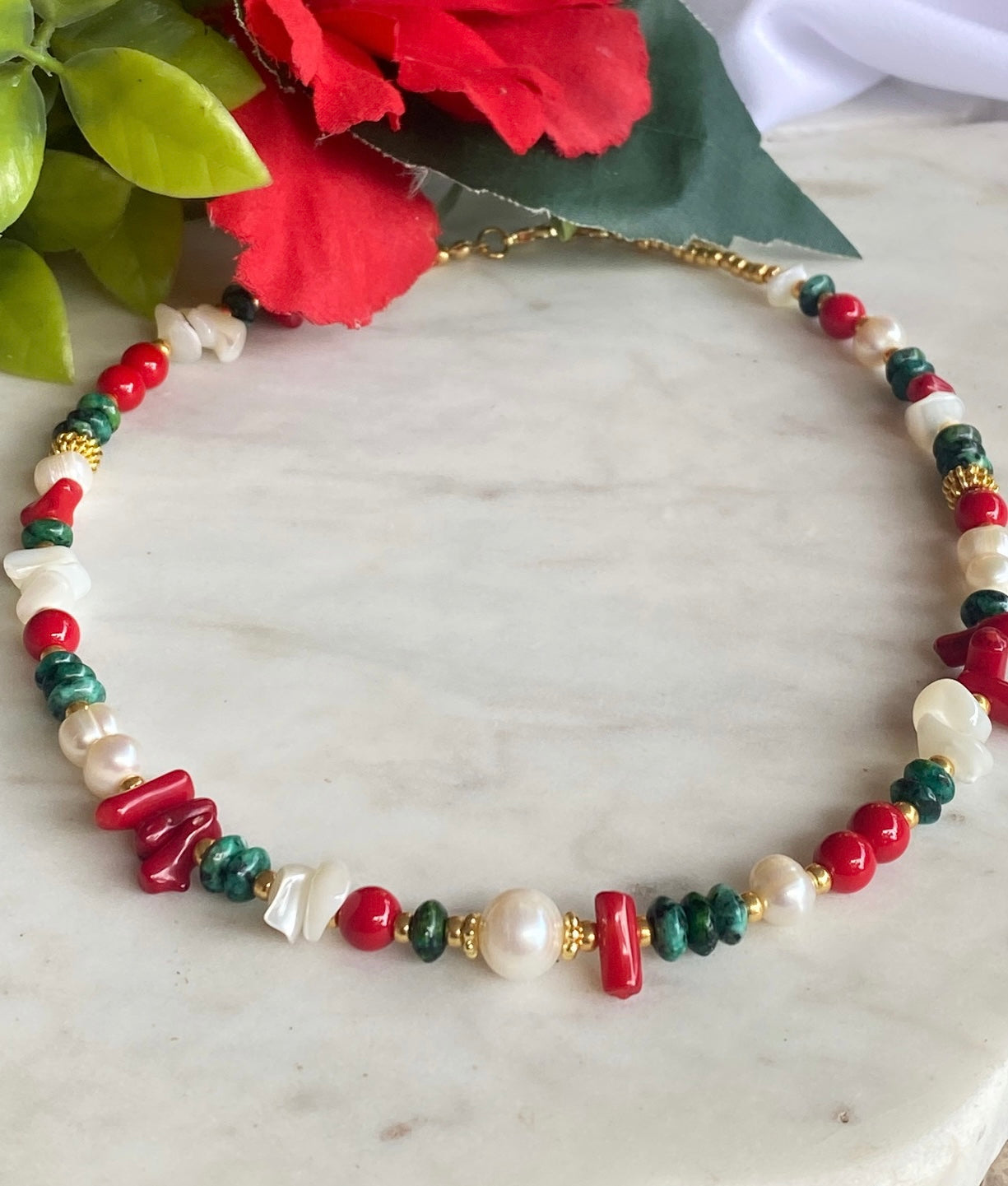 NAVIDAD ENTRE PERLAS Y COLORES (conjunto)