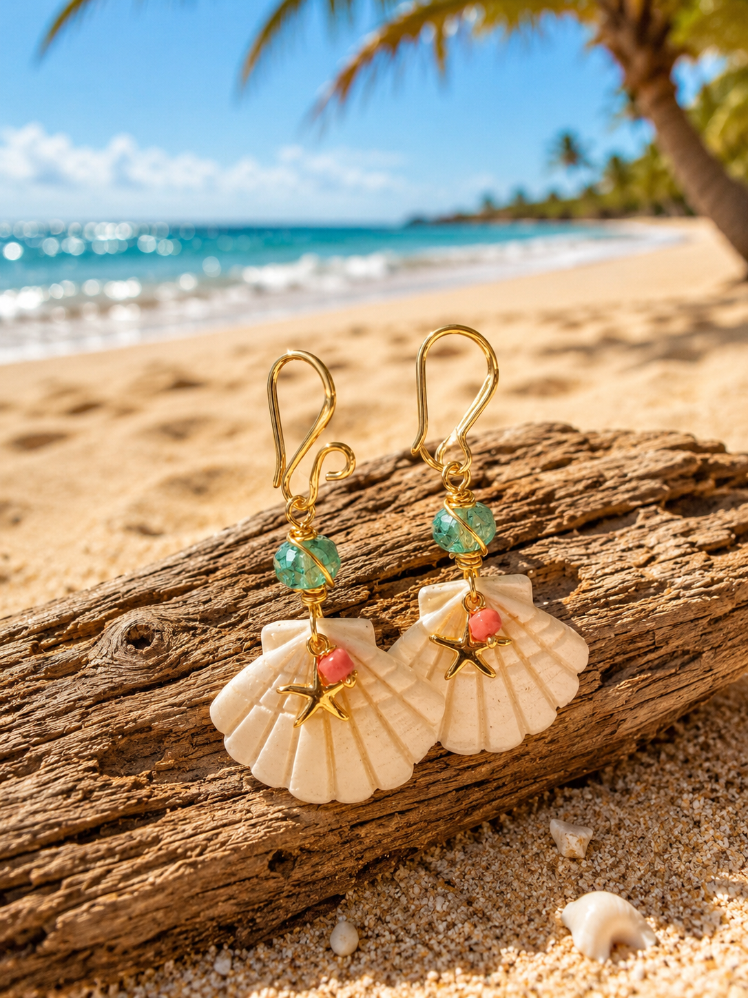 CONCHA  SERENA (aretes TESOROS DEL MAR)