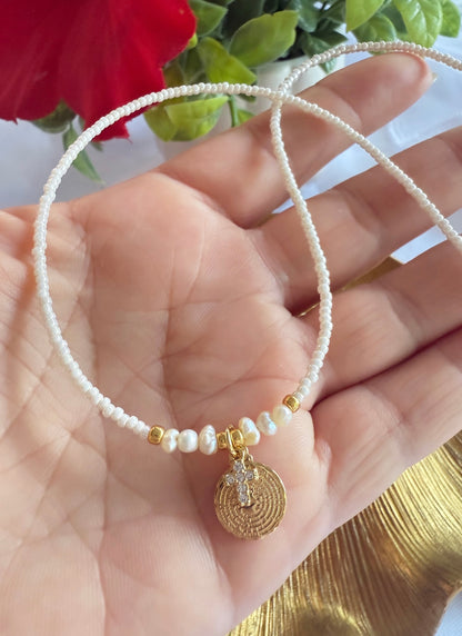 PADRENUESTRO/ ESTRELLA/FE (collar corto)