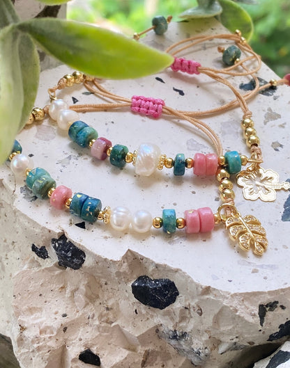 AMAPOLA EN PRIMAVERA (pulseras de hilo)