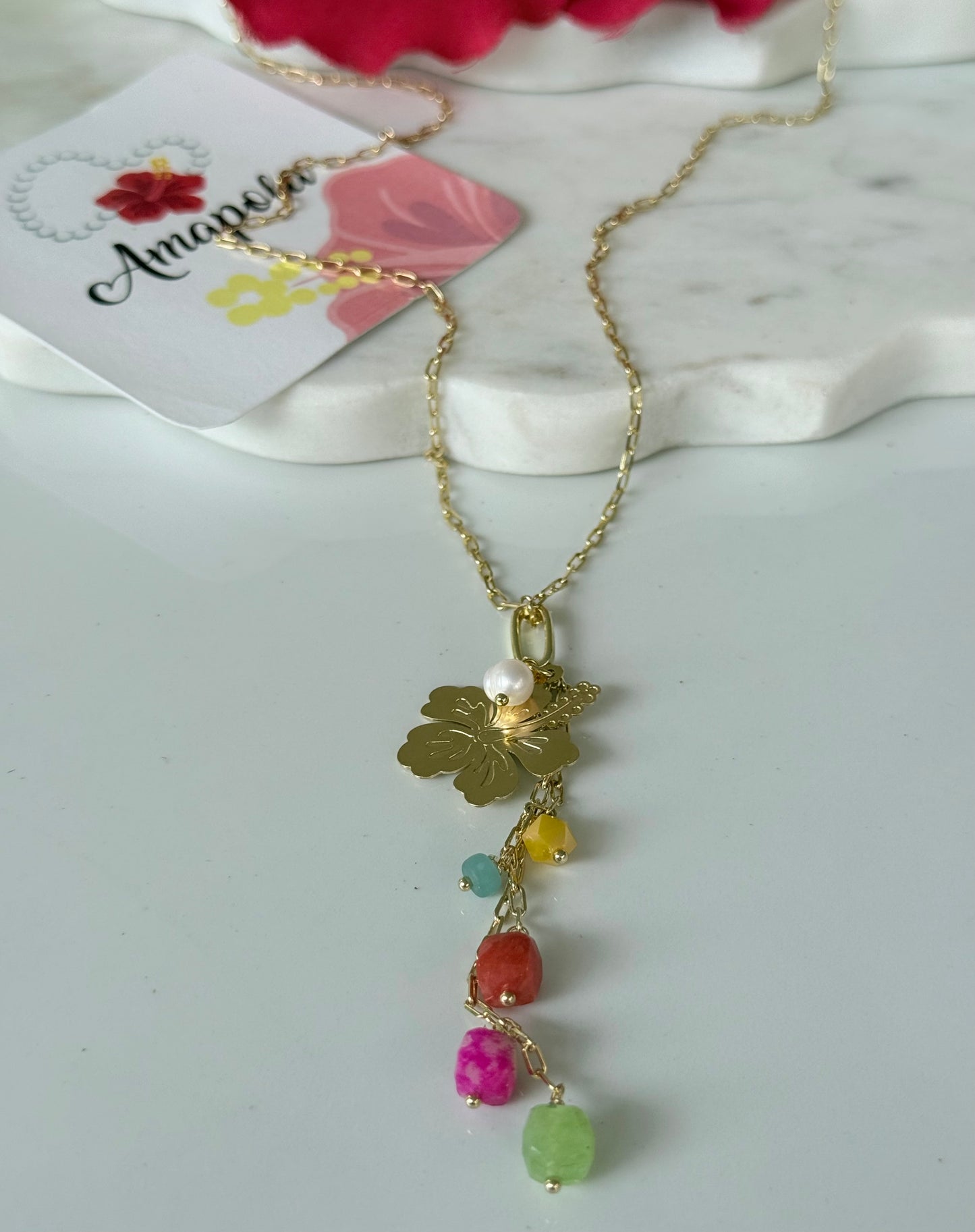 AMAPOLA EN OTOÑO (collar largo)