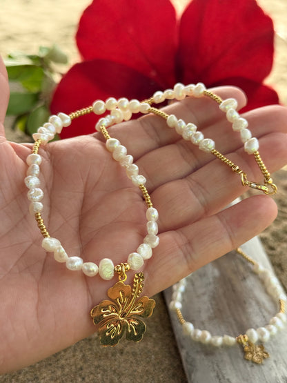 AMAPOLA entre perlas (conjunto)