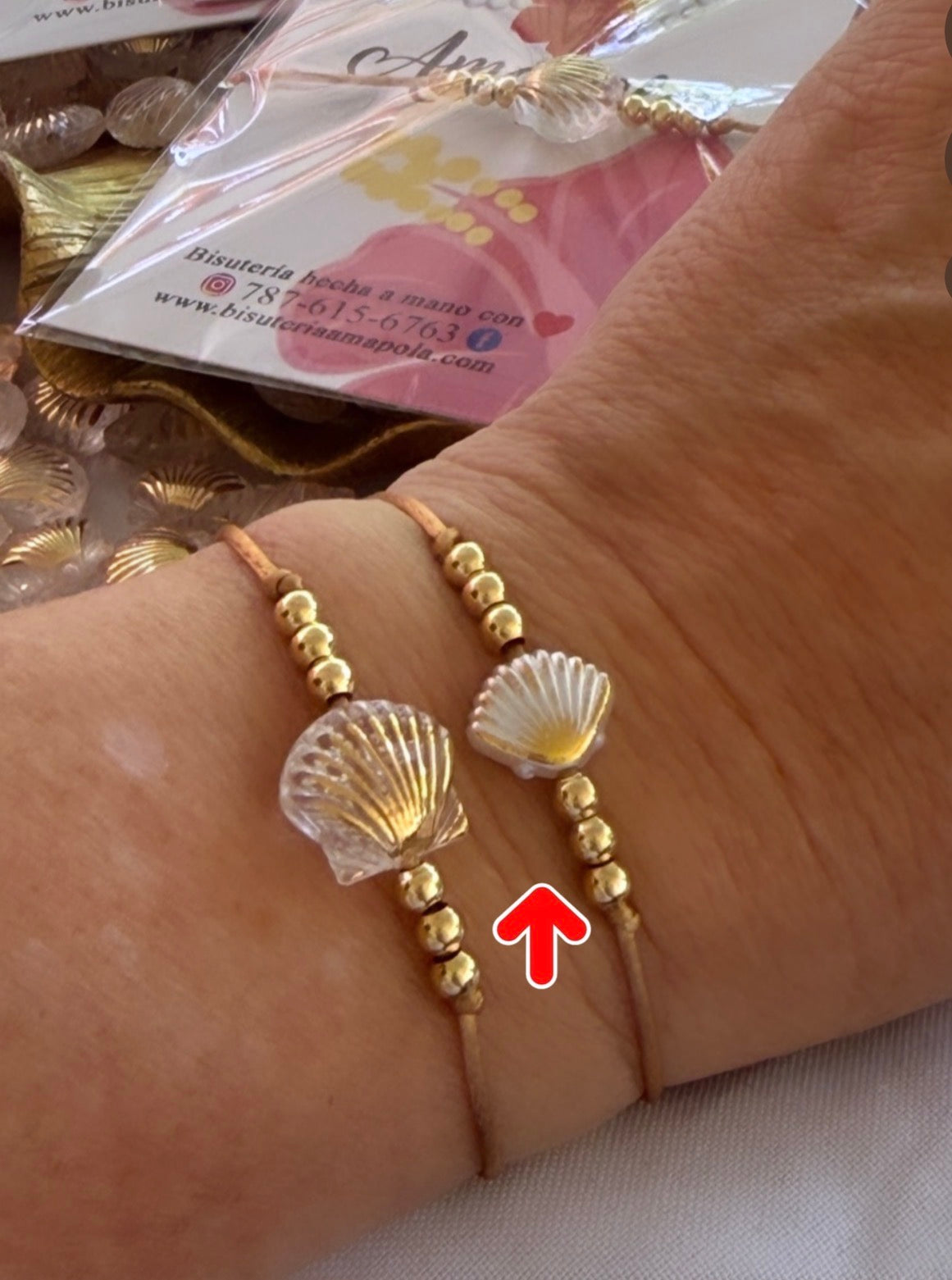 CONCHA DORADA (pulseras)
