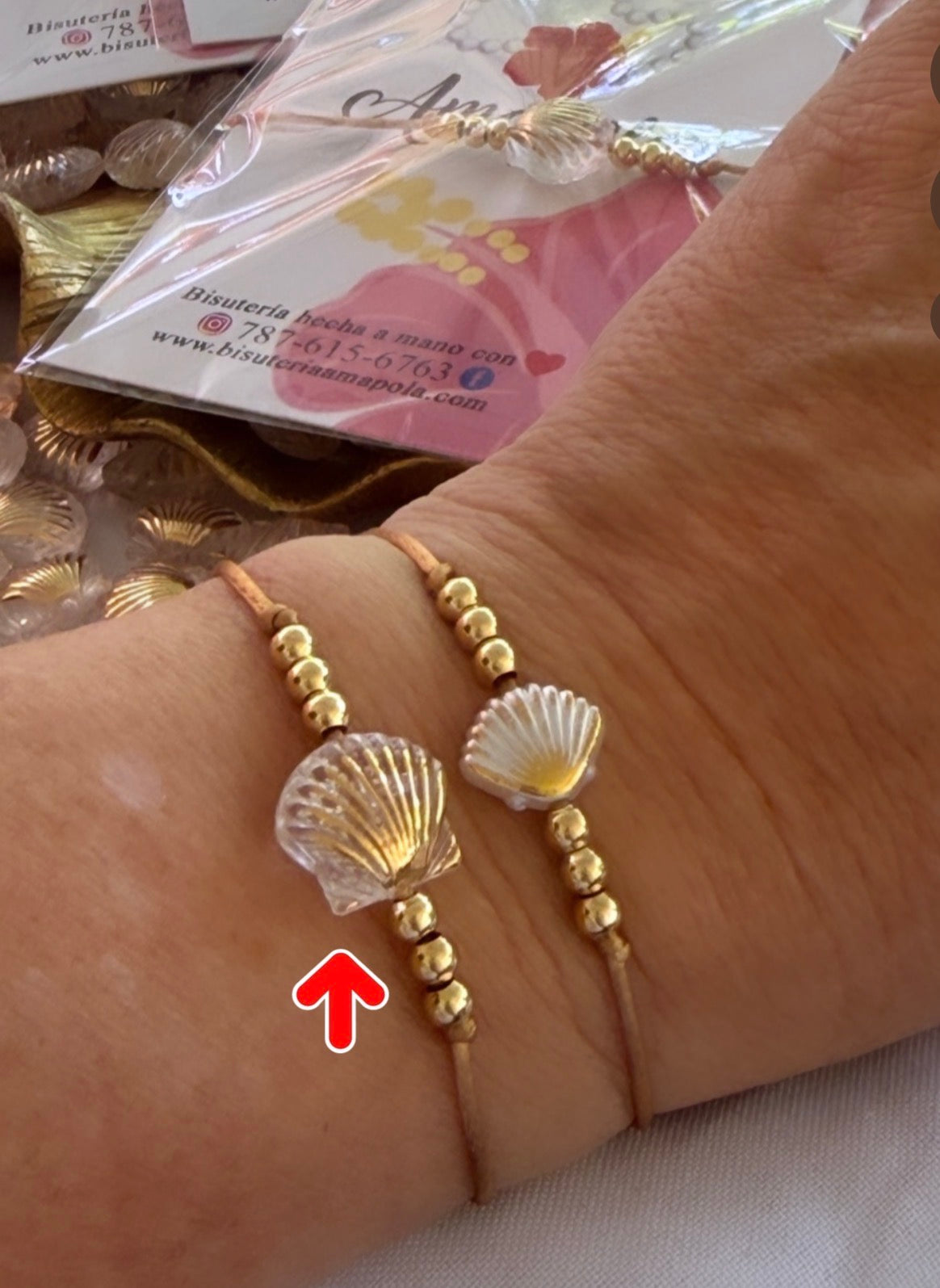 CONCHA DORADA (pulseras)