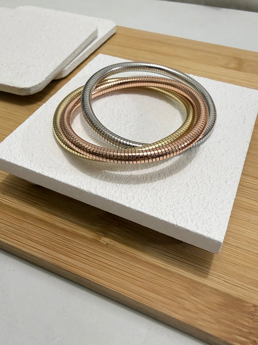 TRES TONOS RODIO (3 en 1 pulseras)