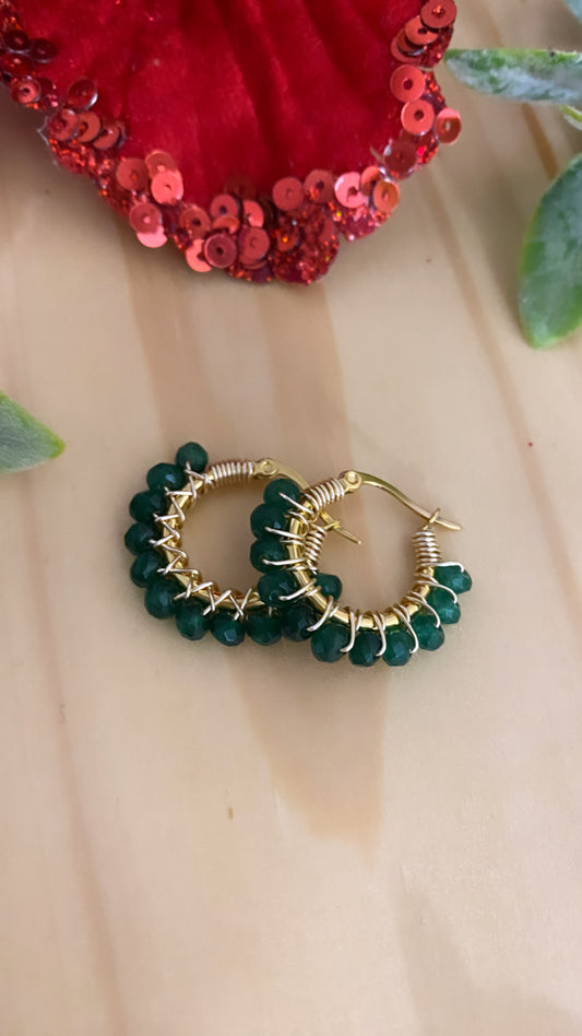 ARETES PEQUEÑOS JADE VERDE